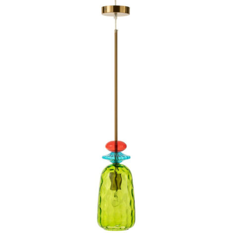 Lampe Suspension en Verre "Laurence" 160cm Vert (1/4)