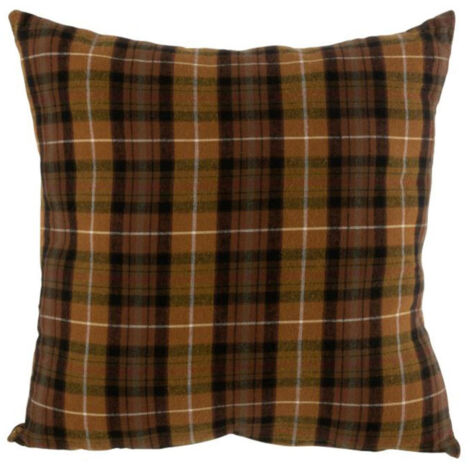 Coussin Déco Carreaux "Félix" 45x45cm Marron (1/2)
