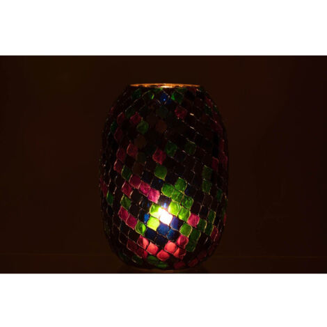Lot De 4 Photophores En Verre Mosaïque - Décoration Romantique Pour Table, Mariage, Noël, Ambiance Chaleureuse