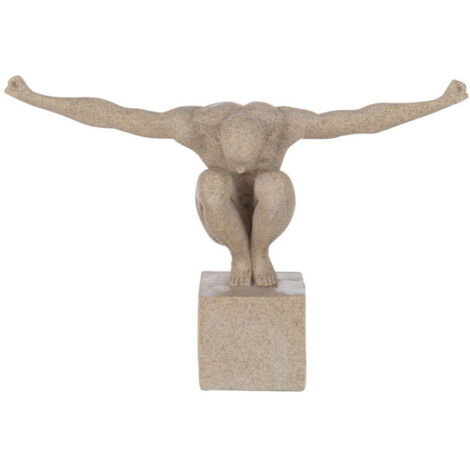 Statuette Déco sur Socle "Athlète" 32cm Beige (1/3)