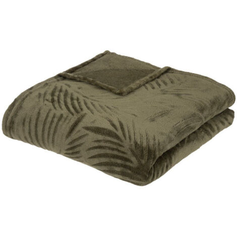 ATMOSPHERA - Plaid In Flanella Verde Chiaro 180x230 Cm - Coperta Morbida In Poliestere Per Divano E Letto