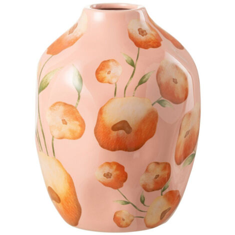 Vase Déco Poterie "Bloem" 21cm Saumon (1/2)