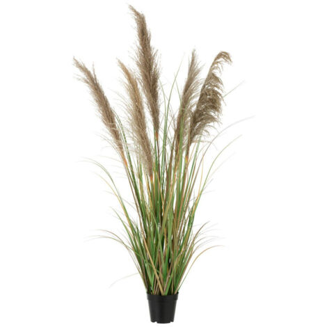 Herbe de Pampas Artificielle en Pot "5 Têtes" 140cm Vert & Beige (1/3)