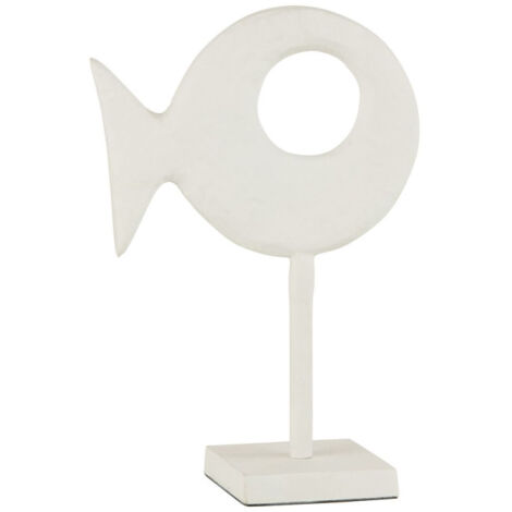 Statuette sur Pied "Figurine Poisson" 30cm Blanc