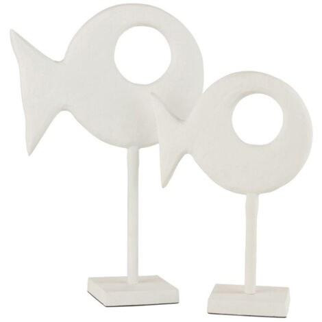 Statuette sur Pied "Figurine Poisson" 30cm Blanc