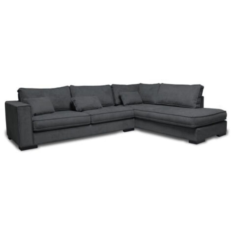 Canapé d'Angle Droit "Byzance" 303cm Gris Foncé (1/3)