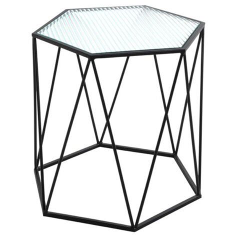 Table d'Appoint Design "Ondulé" 46cm Noir (1/5)