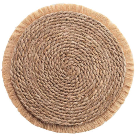 Set de Table Rond en Paille "Oslo" 38cm Naturel (1/2)