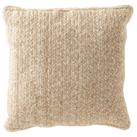 Coussin Déco "Miami" 42x42cm Naturel & Blanc (1/2)