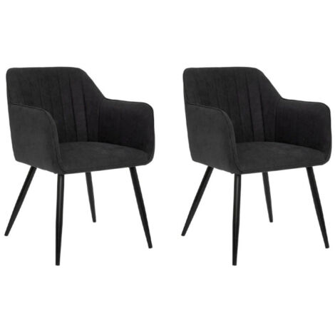 Lot de 2 Chaises Fauteuils "Visoca" 83cm Noir (1/5)