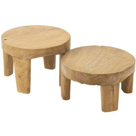 Lot de 2 Tables Basses "Tek" 50cm Naturel (1/5)