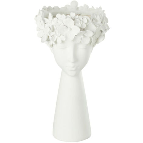 Cache-Pot Déco "Tête" 40cm Blanc