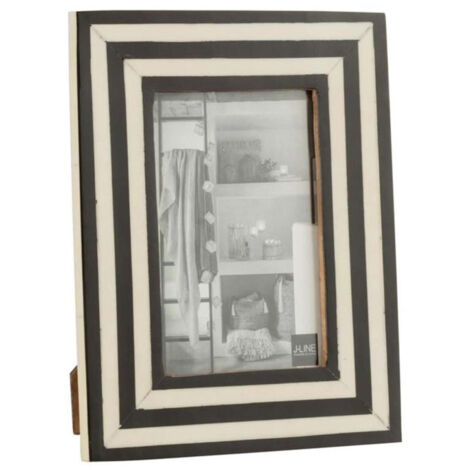 Cadre Photo Déco "Lignes" 17x22cm Noir & Blanc (1/3)