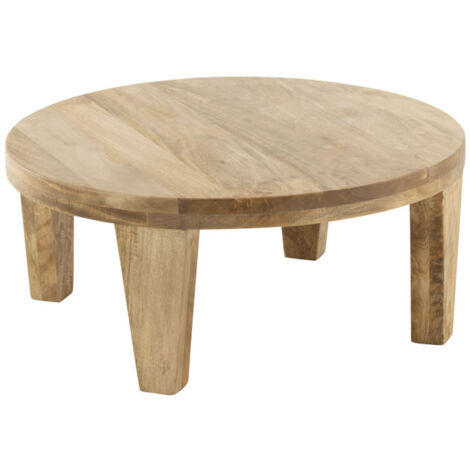 Table Basse en Bois "Manguier" 80cm Naturel (1/4)