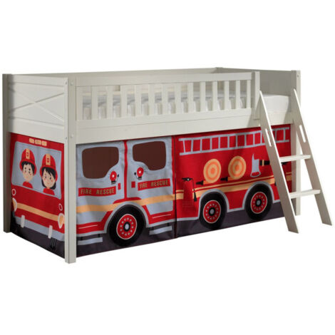 Lit Enfant Tente "Scott Fire Trucker" 90x200cm Blanc (1/5)
