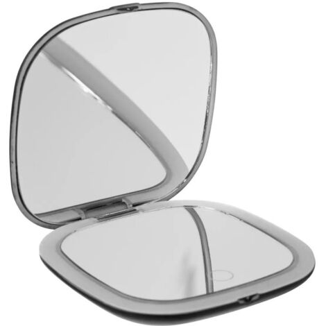 Miroir de Poche LED 10cm Noir (1/2)