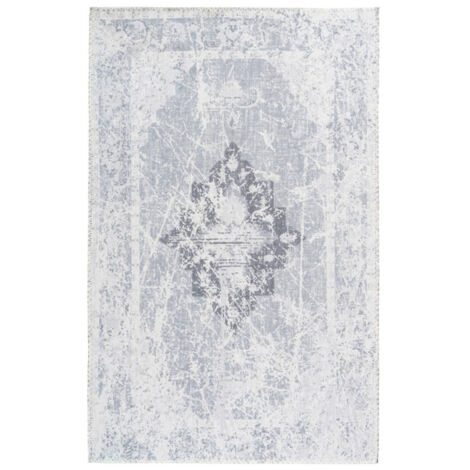 Tapis Tissé Doux Imprimé Vintage "Prayer" Gris 120 x 180 cm (1/4)