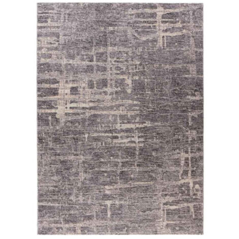 Tapis Tissé Imprimé Abstrait "Jaka" Gris 80 x 150 cm (1/5)