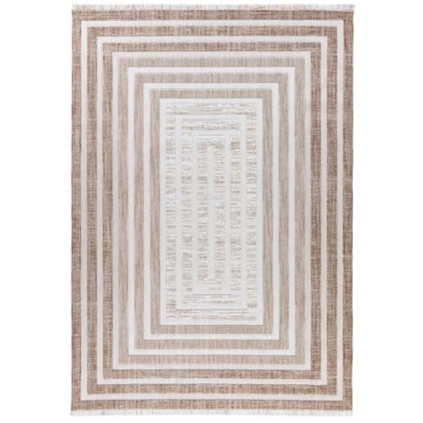 Tapis Tissé Géométrique "Sarai" Marron & Beige 80 x 150 cm (1/5)