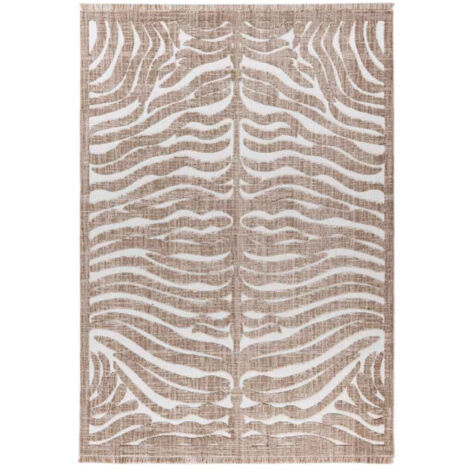 Tapis Tissé Ethnique à Poils Courts "Sarai II" Beige 80 x 150 cm