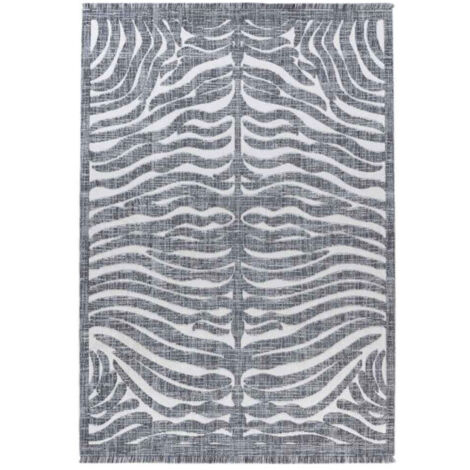 Tapis Tissé Ethnique à Poils Courts "Sarai II" Gris 80 x 150 cm (1/5)