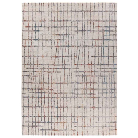 Tapis Tissé Imprimé Géométrique "Jaka" Crème 80 x 150 cm (1/5)