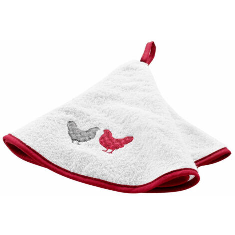 Essuie-mains Rond éponge Rouge Croix Occitane