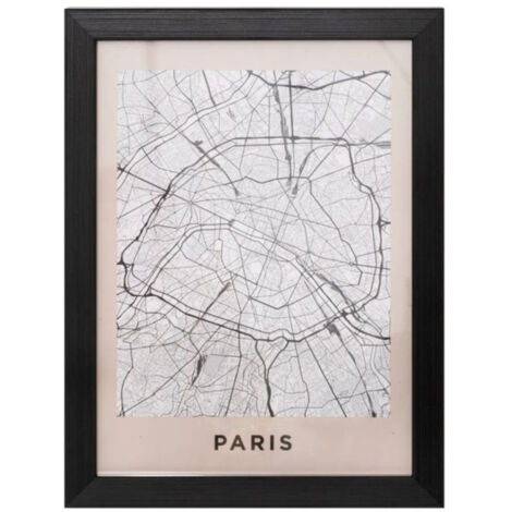 Affiche Murale Encadrée "Paris" 18x24cm Noir (1/2)