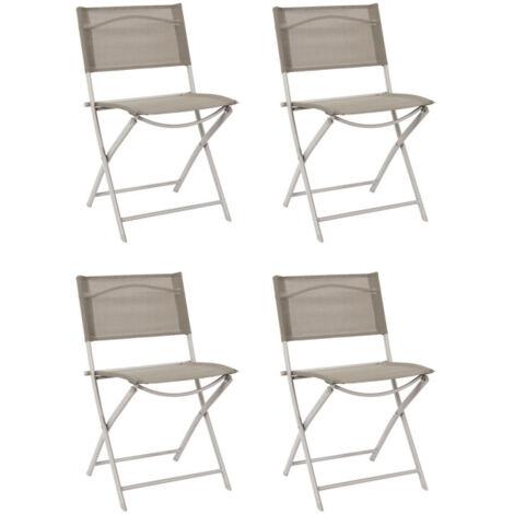 Lot de 4 Chaises de Jardin "Elba" 80cm Beige (1/5)
