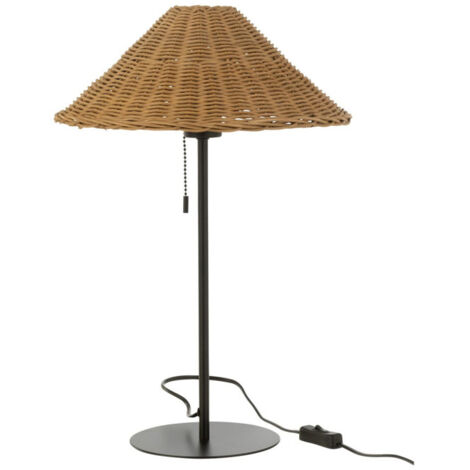 Lampe à Poser en Rotin "Preston" 50cm Naturel & Noir (1/5)