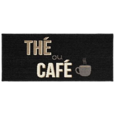 Tapis de Cuisine "Breakfast" 50x120cm Noir (1/4)