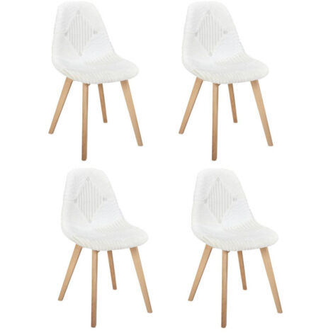 Lot de 4 Chaises Scandinaves "Patchwork" 87cm Blanc (1/5)