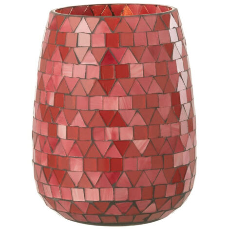 Photophore Design Triangle "Sweet Valentine" 16cm Rouge & Rose
