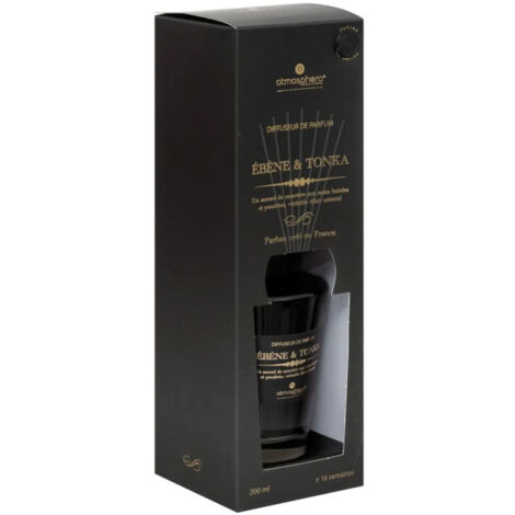 Diffuseur De Parfum Alma 200 Ml - Parfum Ébène & Tonka | Verre Noir | Paris Prix