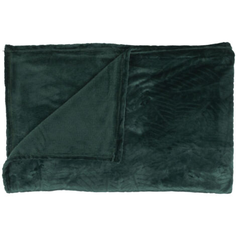 Plaid Flanelle Embosse "Roméo" 150x200cm Vert Sapin (1/3)