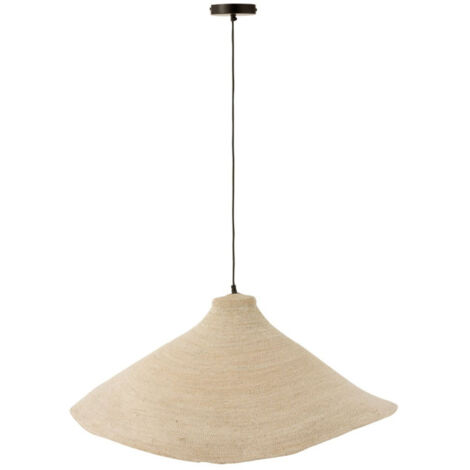 Lampe Suspension en Jonc "Cône" 82cm Blanc (1/4)
