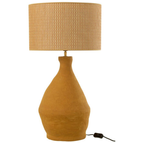 Lampe à Poser en Papier Mâché "Indus" 70cm Jaune (1/3)