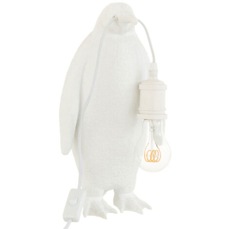 Lampe à Poser en Résine "Pingouin" 35cm Blanc (1/4)