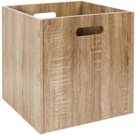 Paris Prix – Cube de rangement en bois MDF 30x30cm – Couleur naturelle – Poignées pour transport facile – Adapté aux meubles à cases