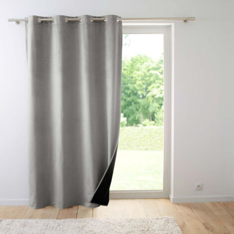 Rideau Isolant Velours "Polarchic" 140x260cm Gris (1/4)