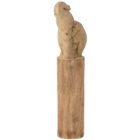 Statue Déco sur Socle "Éléphant" 52cm Naturel (1/2)