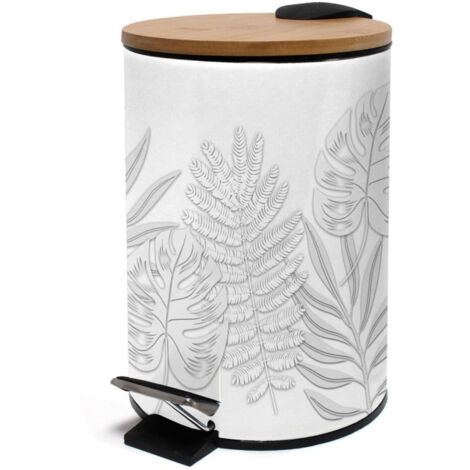 Poubelle à Pédale Imprimé "Amber" 3L Gris (1/4)