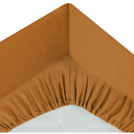 Drap Housse "Intérieur" 160x200cm Jaune Cumin (1/2)