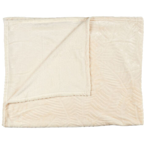 Plaid Flanelle Embosse "Roméo" 120x150cm Crème (1/3)