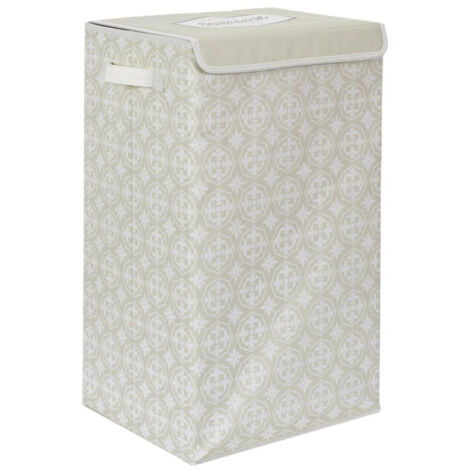 Panier à Linge "Ma Petite Buanderie" 60cm Beige (1/5)