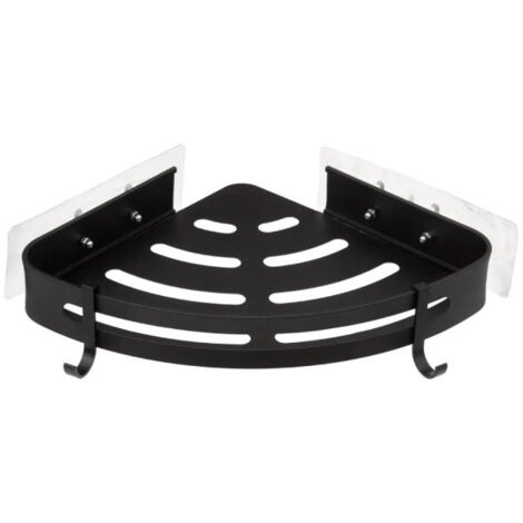 Étagère d'Angle de Douche "Adhésif" 29cm Noir (1/4)