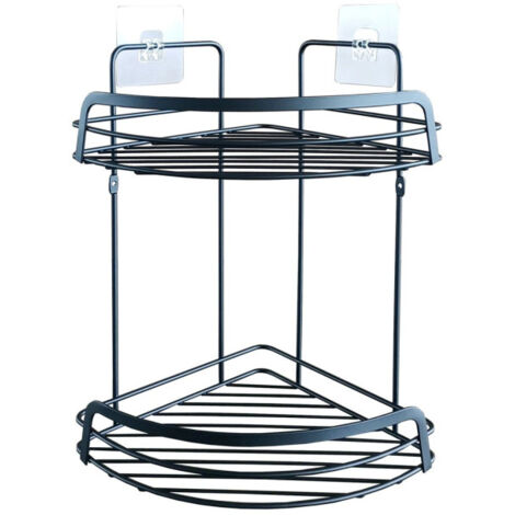 Serviteur de Douche Angle "Filaire Premium" 34cm Noir (1/3)