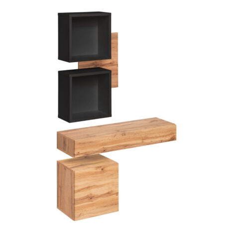 Ensemble Meubles Muraux "Easy" 100cm Noir (1/5)