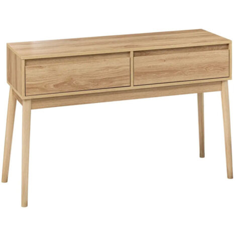 Console Design 2 Tiroirs "Abana" 114cm Naturel (1/4)