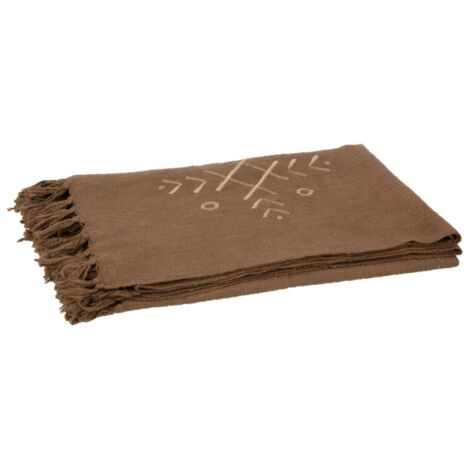 Plaid Design Ethnique "Camel" 130x170cm Marron (1/5)